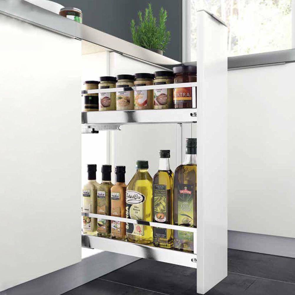 How to Make a Small Kitchen More Efficient_150mm Pull Out Spice Rack